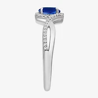 Womens Gemstone & 1/10 CT. T.W. Natural Diamond 10K Gold Oval Cocktail Ring