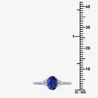 Womens Gemstone & 1/10 CT. T.W. Natural Diamond 10K Gold Oval Cocktail Ring