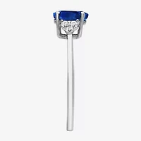 Womens Gemstone & 1/10 CT. T.W. Natural Diamond 10K Gold Oval Cocktail Ring