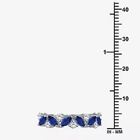 Womens 2MM Gemstone & 1/3 CT. T.W. Natural Diamond 10K Gold Marquise Band
