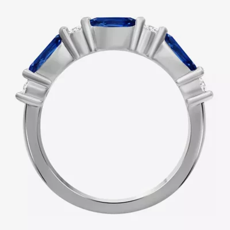 Womens Gemstone & 1/8 CT. T.W. Natural Diamond 10K Gold Marquise Band
