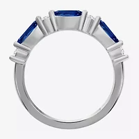Womens Gemstone & 1/8 CT. T.W. Natural Diamond 10K Gold Marquise Band