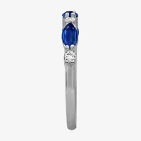 Womens Gemstone & 1/8 CT. T.W. Natural Diamond 10K Gold Marquise Band
