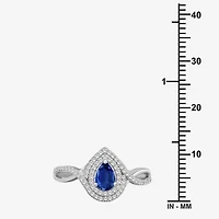 Womens Gemstone & 1/5 CT. T.W. Natural Diamond 10K Gold Pear Cocktail Ring