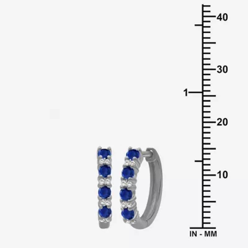 Womens Gemstone & 1/10 CT. T.W. Natural Diamond 10K Gold 15.4mm Hoop Earrings
