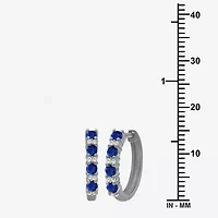 Womens Gemstone & 1/10 CT. T.W. Natural Diamond 10K Gold 15.4mm Hoop Earrings
