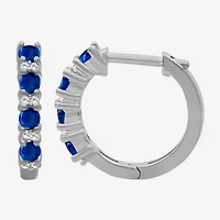 Womens Gemstone & 1/10 CT. T.W. Natural Diamond 10K Gold 15.4mm Hoop Earrings