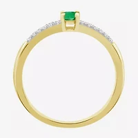Womens Gemstone & 1/10 CT. T.W. Natural Diamond 10K Gold Cocktail Ring
