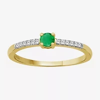 Womens Gemstone & 1/10 CT. T.W. Natural Diamond 10K Gold Cocktail Ring