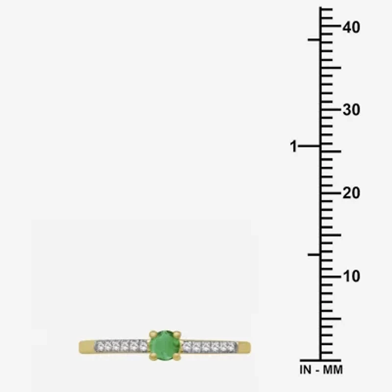 Womens Gemstone & 1/10 CT. T.W. Natural Diamond 10K Gold Cocktail Ring