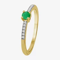 Womens Gemstone & 1/10 CT. T.W. Natural Diamond 10K Gold Cocktail Ring