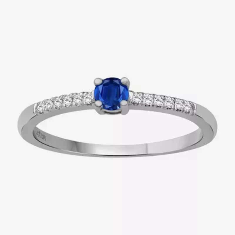 Womens Gemstone & 1/10 CT. T.W. Natural Diamond 10K Gold Cocktail Ring