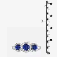 Womens Gemstone & 1/5 CT. T.W. Natural Diamond 10K Gold 3-Stone Cocktail Ring