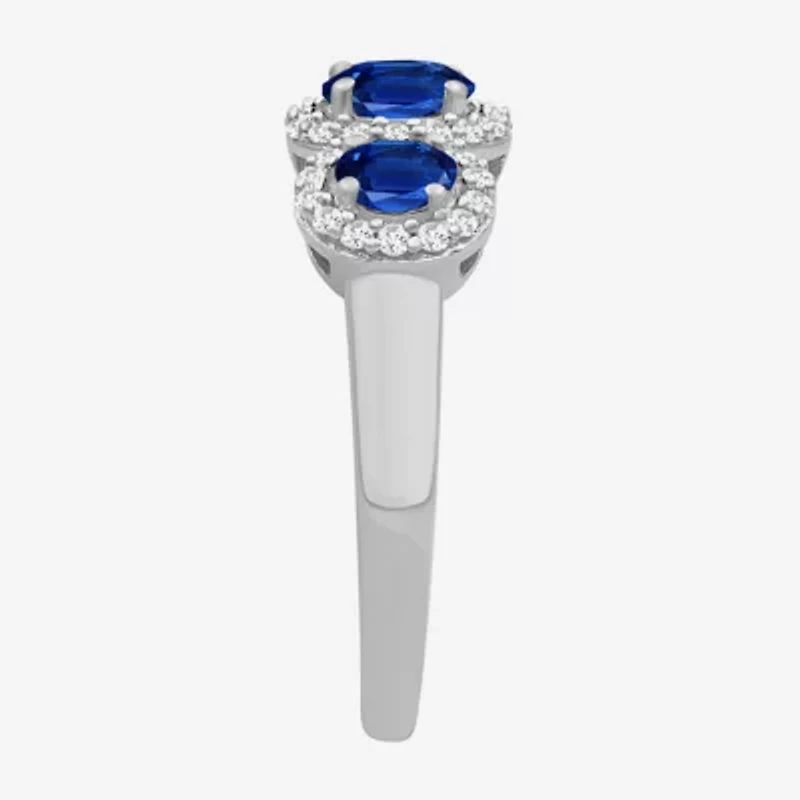 Womens Gemstone & 1/5 CT. T.W. Natural Diamond 10K Gold 3-Stone Cocktail Ring