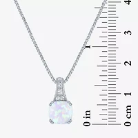 Gemstone Sterling Silver Cushion Pendant Necklace