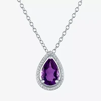 2-pc.Birthstone Necklace Set Sterling Silver