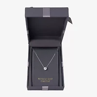 Floating Diamonds (F / Vs2) Womens 1 CT. T.W. Lab Grown White Diamond 14K Gold Round 18 Inch Pendant Necklace