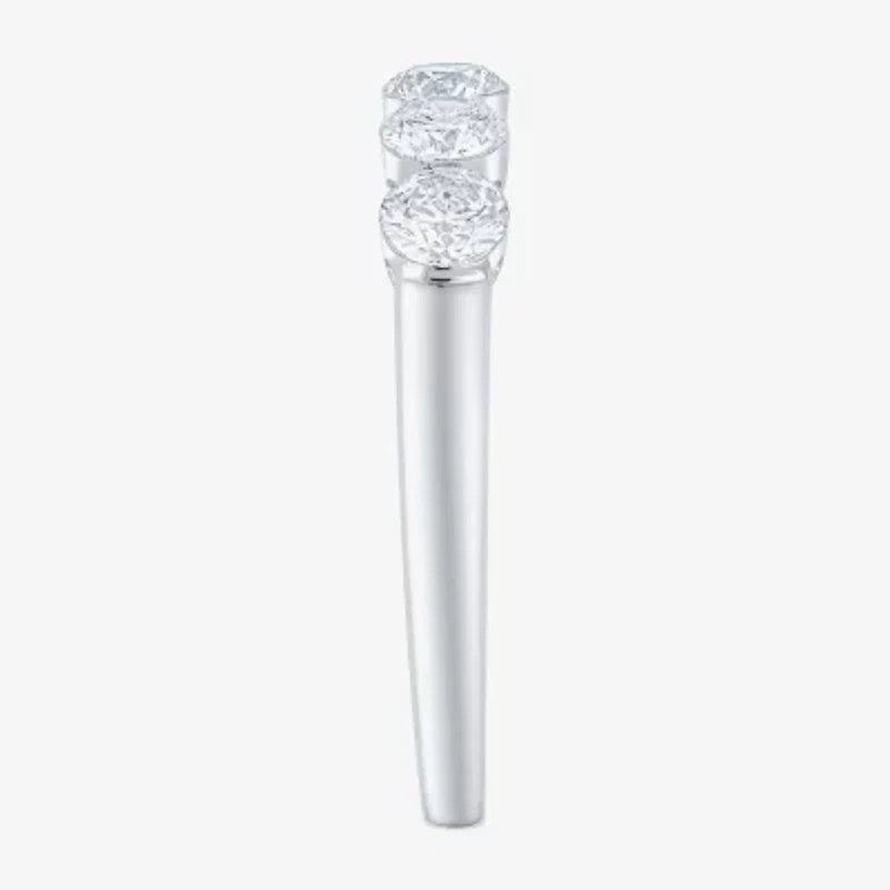Floating Diamonds (F / Vs2) Womens 3.5MM 1 CT. T.W. Lab Grown White Diamond 14K Gold 5-Stone Anniversary Band