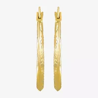 Croissant Womens 10K Gold 21.1mm Round Hoop Earrings