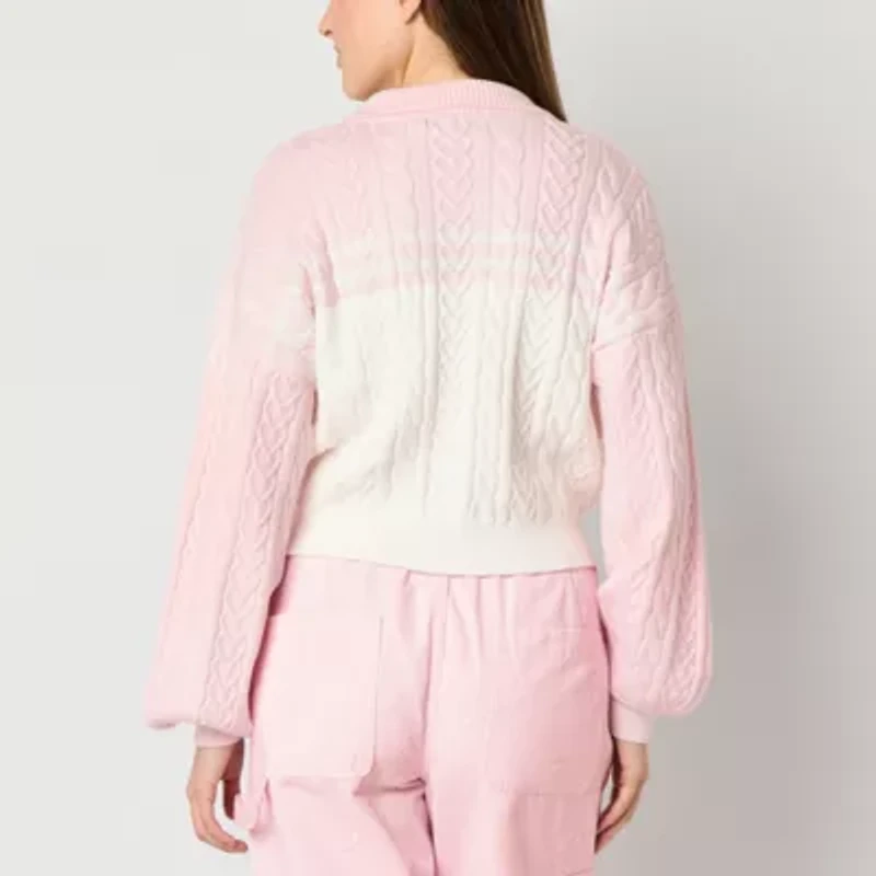 Forever 21 Cable Knit Womens Juniors Long Sleeve Zipper Cardigan