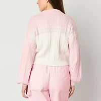 Forever 21 Cable Knit Womens Juniors Long Sleeve Zipper Cardigan