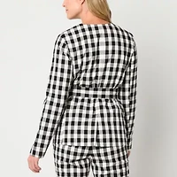 Liz Claiborne Womens Gingham Classic Fit Blazer