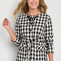 Liz Claiborne Womens Gingham Classic Fit Blazer