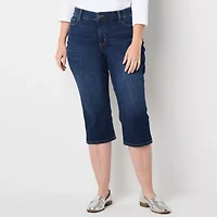 St. John's Bay Womens Skinny Mid Rise Plus Capri Pant