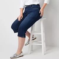 St. John's Bay Womens Skinny Mid Rise Plus Capri Pant