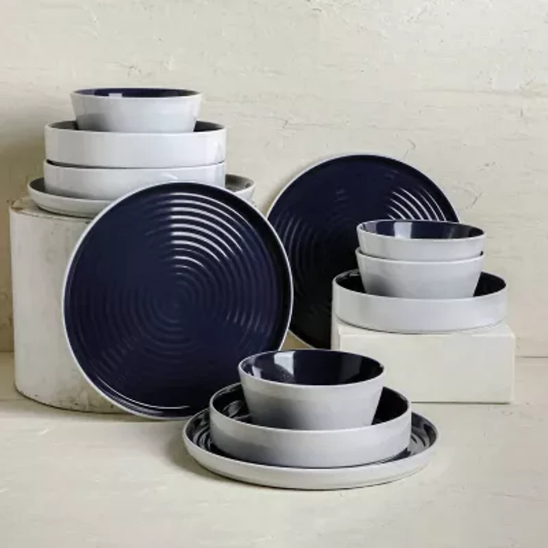 Stone + Lain Elica 24-pc. Stoneware Dinnerware Set