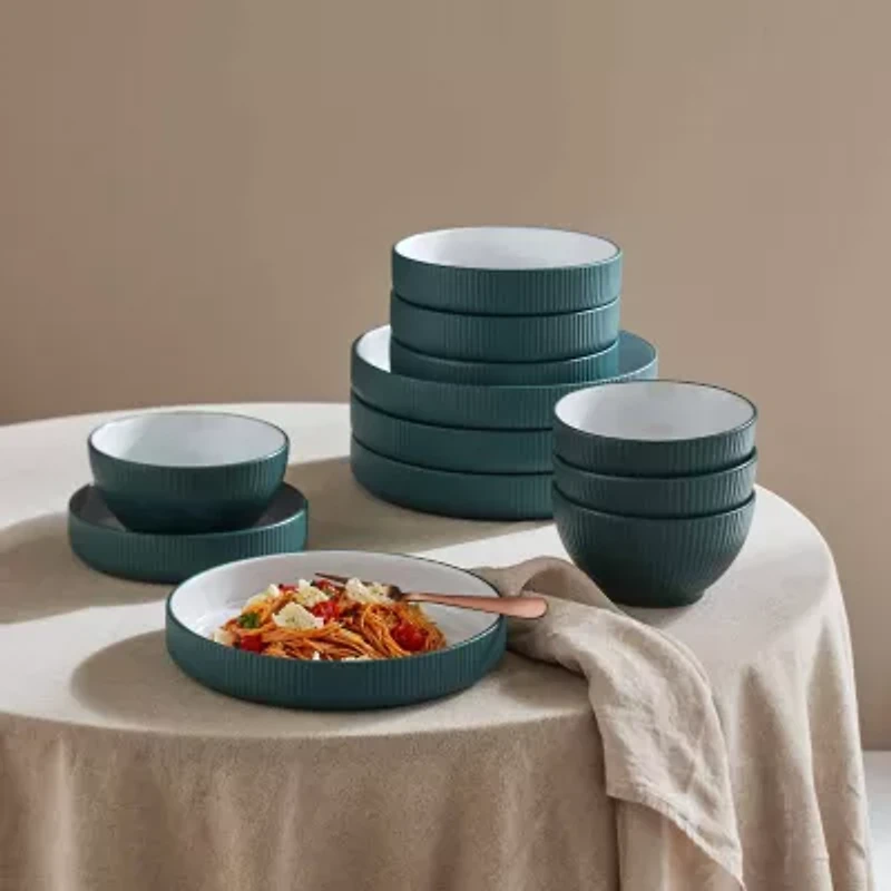 Christian Siriano New York Larosso Set Of 24-pc. Stoneware Dinnerware Set