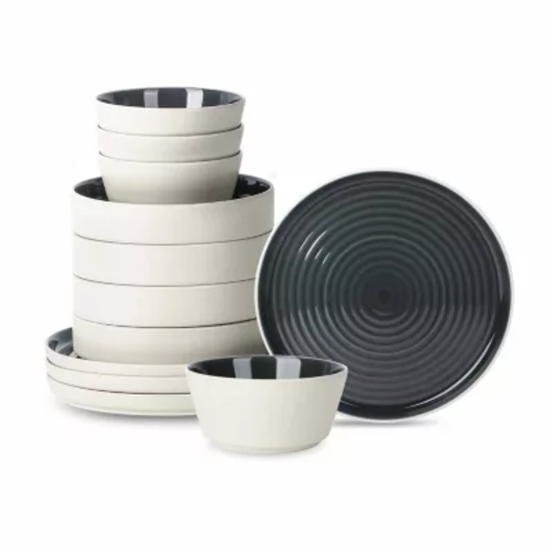 Stone + Lain Elica 12-pc. Stoneware Dinnerware Set