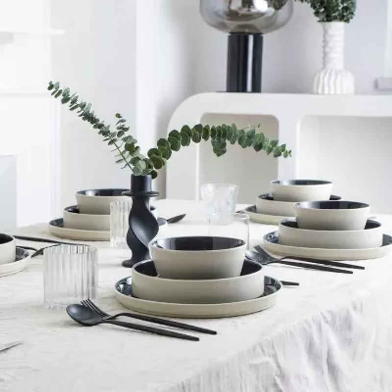 Stone + Lain Elica 12-pc. Stoneware Dinnerware Set