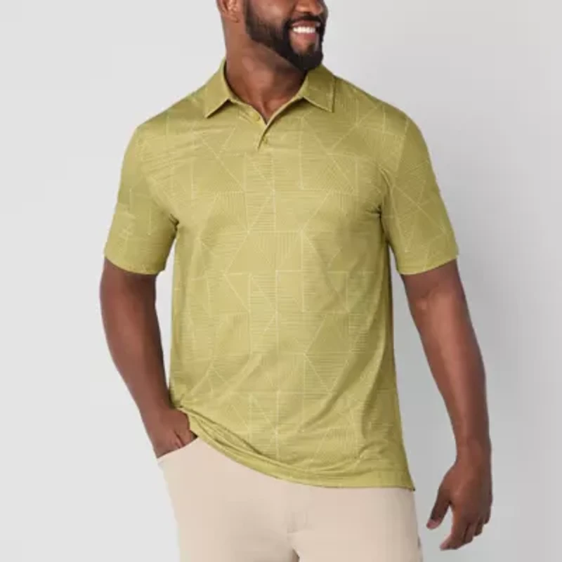 Stylus Printed Big and Tall Mens Regular Fit Short Sleeve Polo Shirt