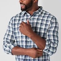 mutual weave Mens Long Sleeve Classic Fit Big and Tall Button-Down Shirt