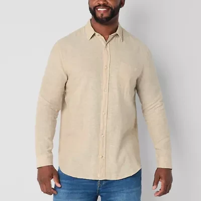 mutual weave Mens Long Sleeve Classic Fit Big and Tall Button-Down Shirt