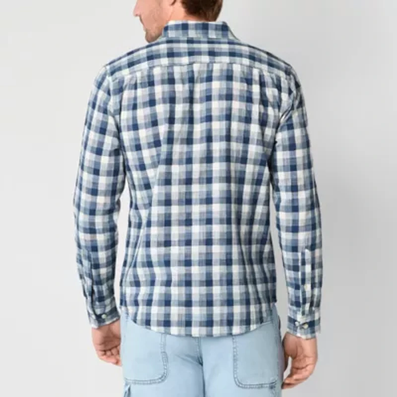 mutual weave Mens Long Sleeve Regular Fit Button-Down Shirt