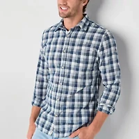 mutual weave Mens Long Sleeve Regular Fit Button-Down Shirt