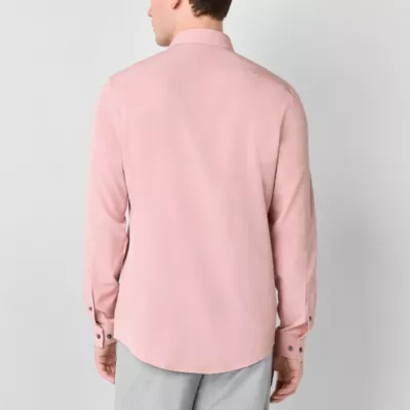 J. Ferrar 360 Stretch Performance Mens Long Sleeve Regular Fit Wrinkle Free Button-Down Shirt