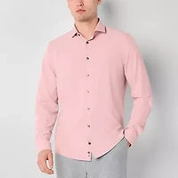 J. Ferrar 360 Stretch Performance Mens Long Sleeve Regular Fit Wrinkle Free Button-Down Shirt
