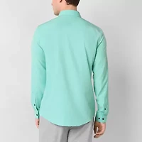 J. Ferrar 360 Stretch Performance Mens Long Sleeve Regular Fit Wrinkle Free Button-Down Shirt