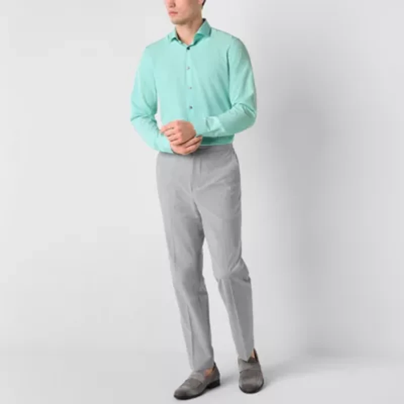 J. Ferrar 360 Stretch Performance Mens Long Sleeve Regular Fit Wrinkle Free Button-Down Shirt