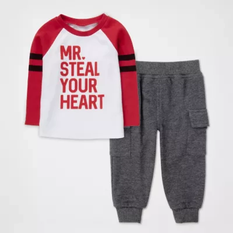 Baby Essentials Valentines Day Boys 2-pc. Pant Set