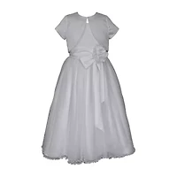 Bonnie Jean Little & Big Kid Girls Short Sleeve Cap Satin Fit + Flare Dress