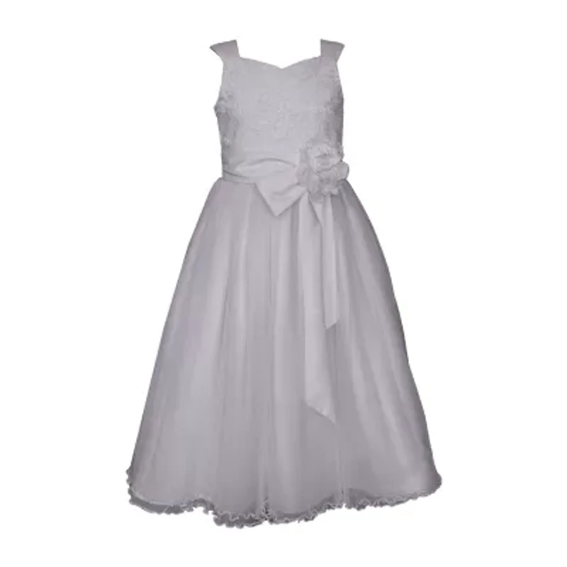 Bonnie Jean Little & Big Kid Girls Short Sleeve Cap Satin Fit + Flare Dress