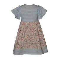 Bonnie Jean Little Girls Short Sleeve Flutter A-Line Dress