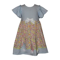 Bonnie Jean Little Girls Short Sleeve Flutter A-Line Dress