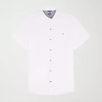 IZOD Dockside Chambray Mens Short Sleeve Classic Fit Button-Down Shirt