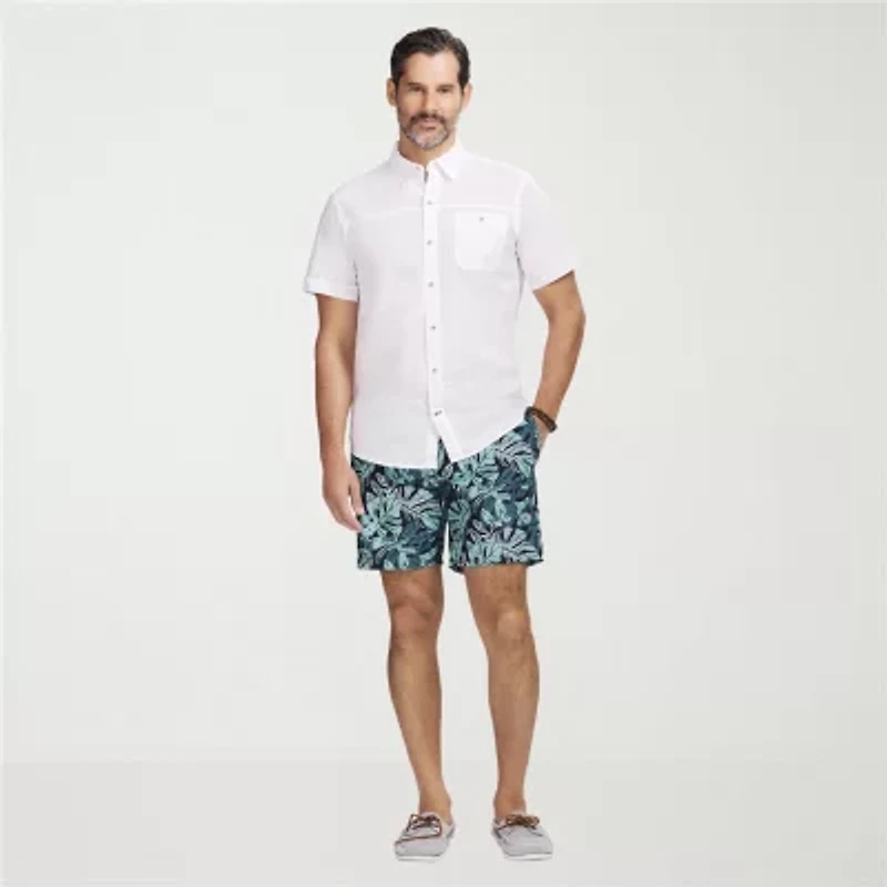 IZOD Dockside Chambray Mens Short Sleeve Classic Fit Button-Down Shirt