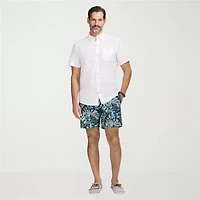 IZOD Dockside Chambray Mens Short Sleeve Classic Fit Button-Down Shirt